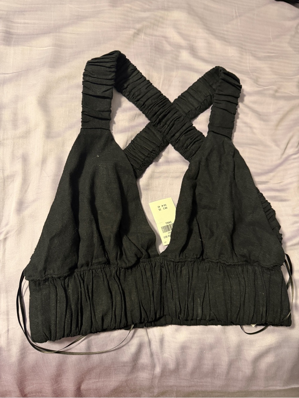 A&F Black Linen Bralette Top